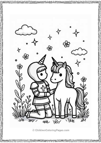 Knight And Unicorn Friendship Free PDF Printable