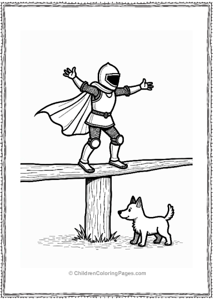 Knight Balancing With Dog Free PDF Printable