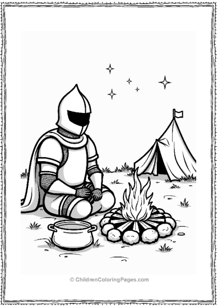 Knight By A Campfire Free PDF Printable