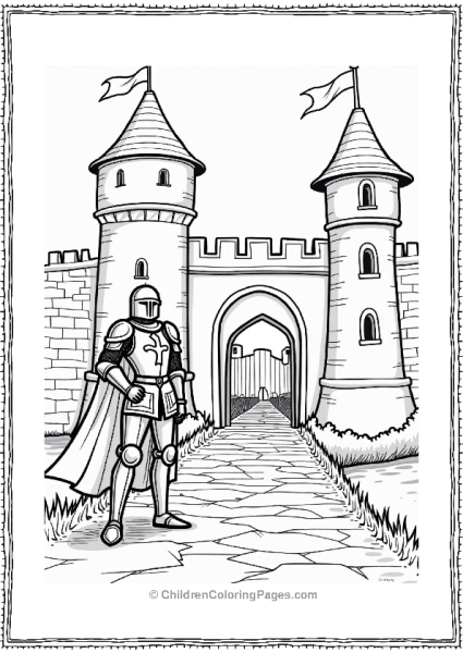 Knight Defending The Castle Gate Free PDF Printable