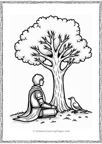 Knight Meditating Under A Tree Free PDF Printable