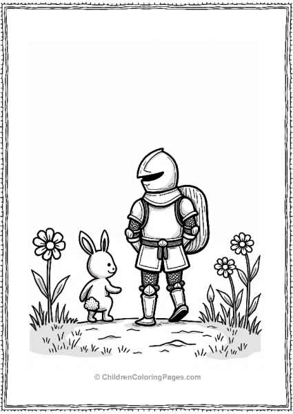 Knight On A Quest With A Rabbit Free PDF Printable