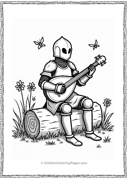 Knight Playing Lute At Celebration Free PDF Printable