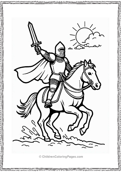 Knight Riding Into Battle Free PDF Printable