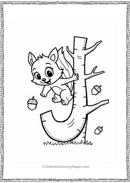 Letter J Giggling Squirrel Jumping Free PDF Printable