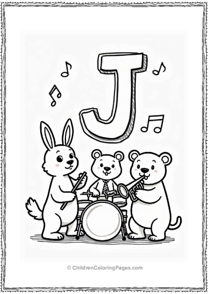 Letter J Jam Session With Friendly Animals Free PDF Printable
