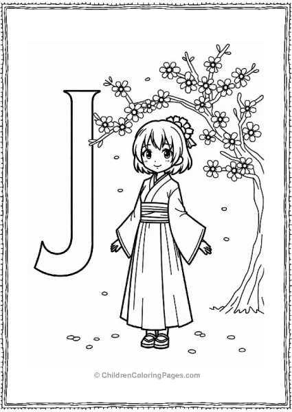 Letter J Japanese Cherry Blossom Festival Free PDF Printable