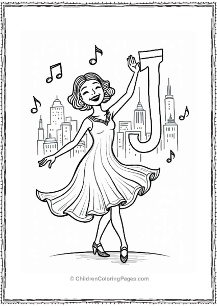 Letter J Jazz Age Flapper Dance Celebration Free PDF Printable