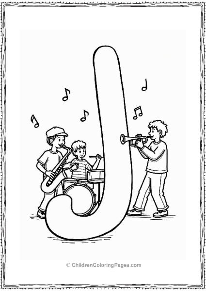 Letter J Jazzy Band Performance Free PDF Printable