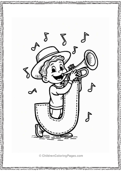 Letter J Jazzy Trumpet Player Free PDF Printable