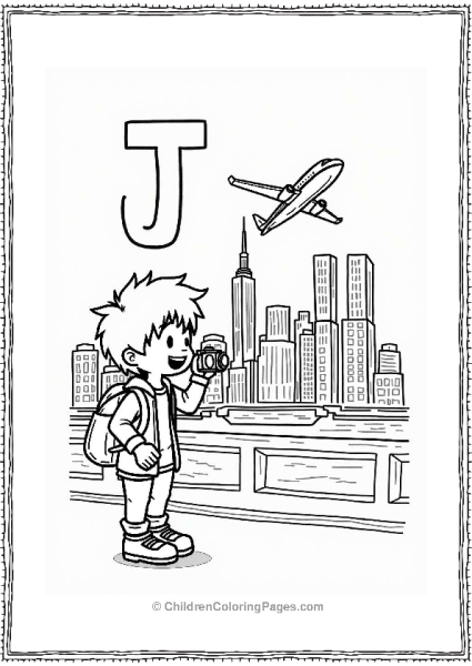 Letter J Jet Setting To The City Free PDF Printable