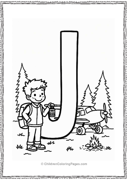 Letter J Jetting Off For A Camping Trip Free PDF Printable