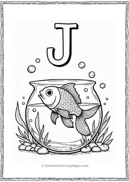 Letter J Jolly Goldfish In A Bowl Free PDF Printable