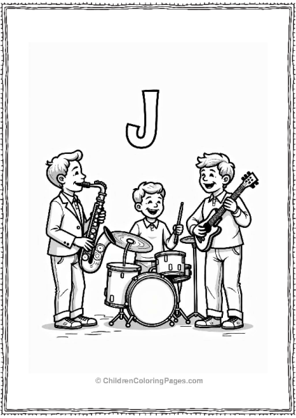 Letter J Jolly Jazz Band At The Jamboree Free PDF Printable