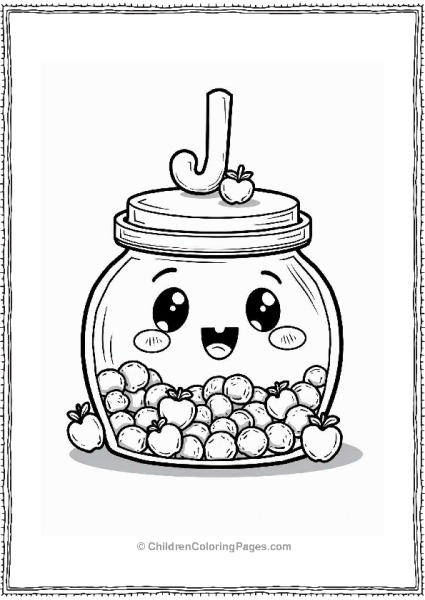 Letter J Jolly Jelly Jar Illustration Free PDF Printable