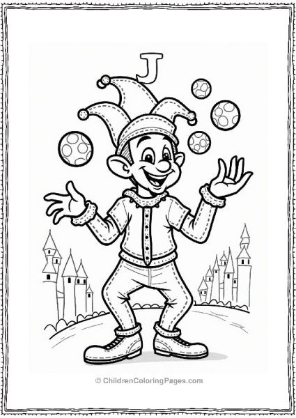 Letter J Jolly Jester Juggling Balls Free PDF Printable