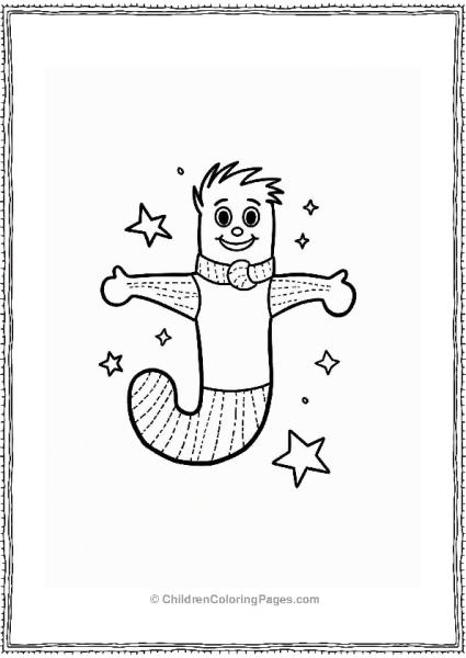 Letter J Jumping Jack Puppet With Stars Free PDF Printable
