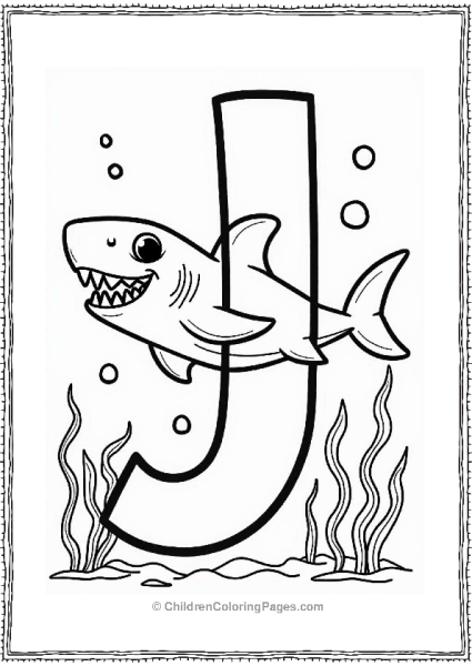 Letter J Juvenile Shark Swimming Playfully Free PDF Printable