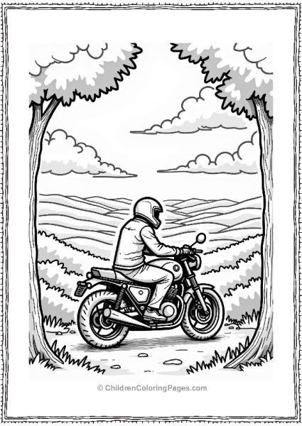 Lone Motorcyclist At Scenic Overlook Free PDF Printable