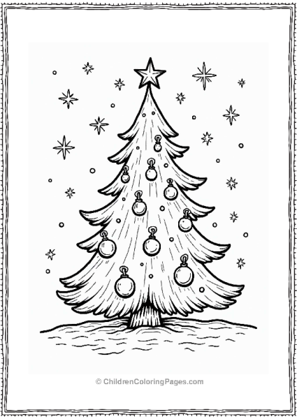 Magical Christmas Tree With Snowflakes Free PDF Printable