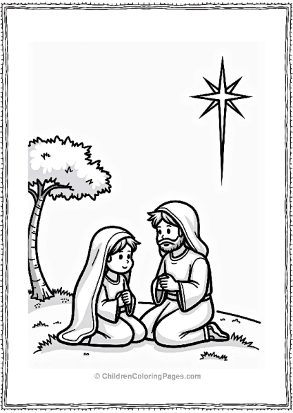 Christmas Mary And Joseph Under The Shining Star Free PDF Printable