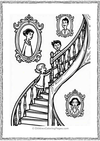 Mavis And Johnny Climbing The Spiral Staircase Free PDF Printable