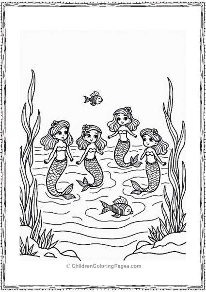 Peter Pan Mermaids Playing In The Lagoon Free PDF Printable