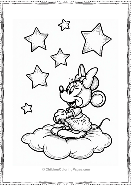 Minnie Mouse And Dreamy Stars Free PDF Printable