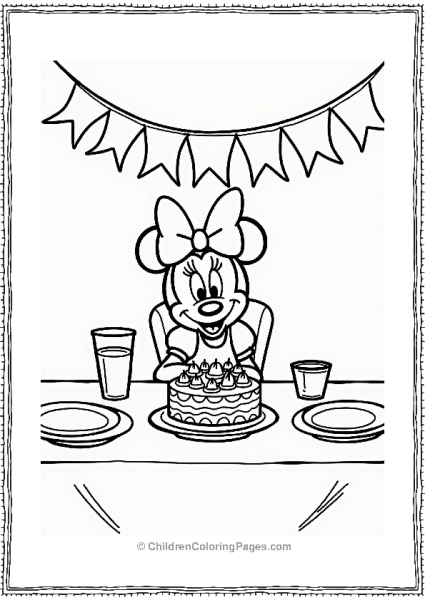 Minnie Mouse At A Festive Table Free PDF Printable