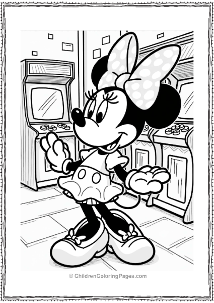 Minnie Mouse At The Arcade In The 1980s Free PDF Printable