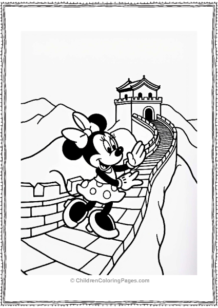 Minnie Mouse At The Great Wall Of China Free PDF Printable