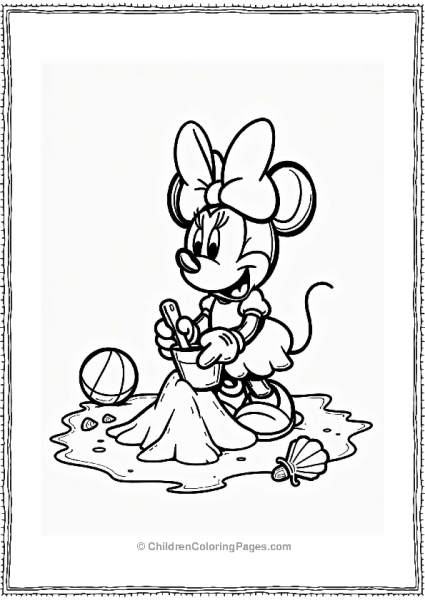 Minnie Mouse Building A Sandcastle Free PDF Printable