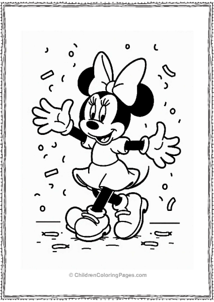 Minnie Mouse Dancing With Friends Free PDF Printable