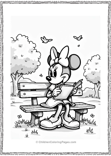 Minnie Mouse Drawing In The Park Free PDF Printable