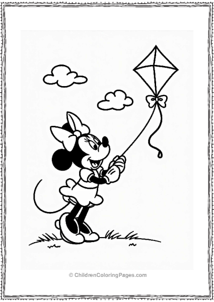 Minnie Mouse Flying A Kite Free PDF Printable