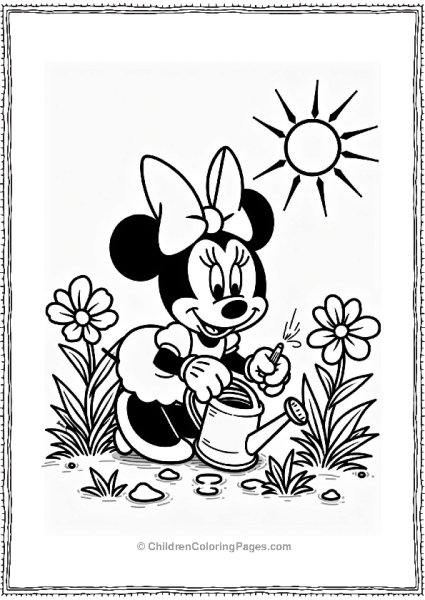 Minnie Mouse Gardening In The Sun Free PDF Printable