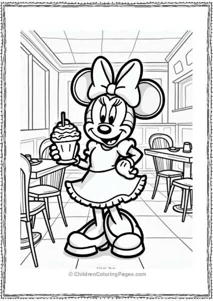 Minnie Mouse In A 1950s Diner Free PDF Printable