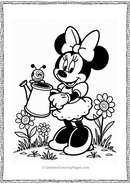 Minnie Mouse In A Colorful Garden Free PDF Printable