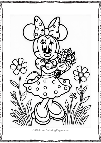 Minnie Mouse In A Garden Party Dress Free PDF Printable