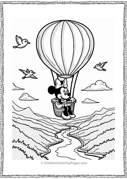 Minnie Mouse In A Hot Air Balloon Free PDF Printable