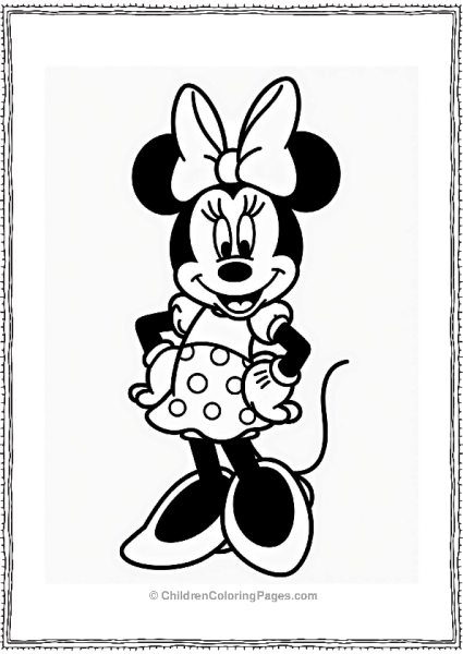 Minnie Mouse In A Polka Dot Dress Free PDF Printable