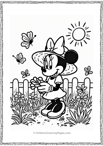 Minnie Mouse In A Spring Garden Free PDF Printable