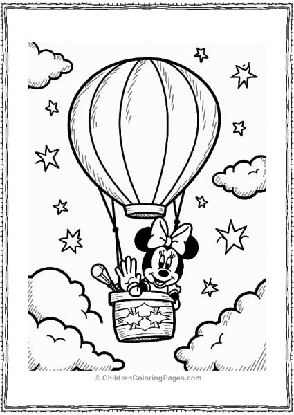 Minnie Mouse In A Starry Balloon Adventure Free PDF Printable