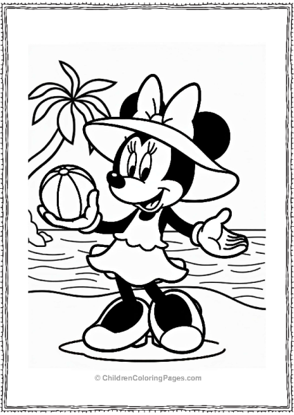 Minnie Mouse In A Summer Outfit Free PDF Printable