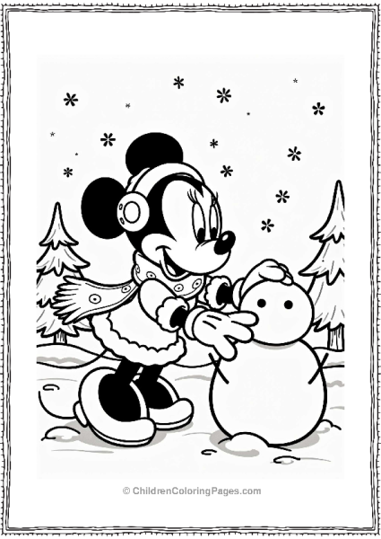 Minnie Mouse In Winter Wonderland Free PDF Printable