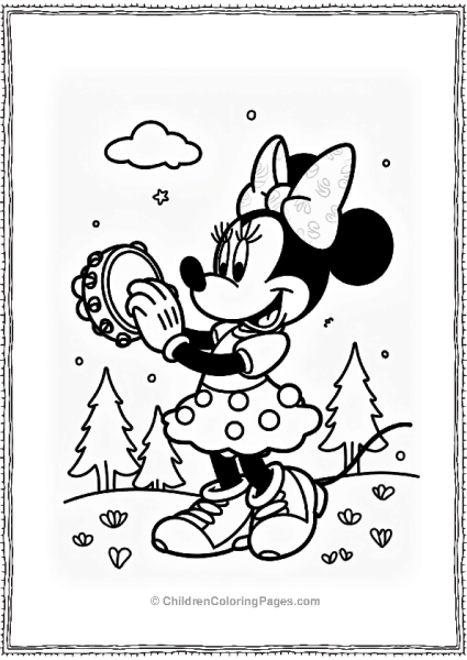 Minnie Mouse Making Music With Friends Free PDF Printable