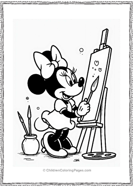 Minnie Mouse Painting A Canvas Free PDF Printable