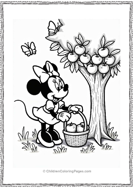 Minnie Mouse Picking Apples Free PDF Printable