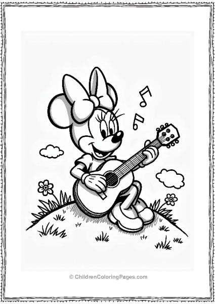 Minnie Mouse Playing The Guitar Free PDF Printable