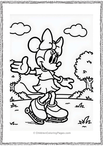 Minnie Mouse Roller Skating In The 1970s Free PDF Printable